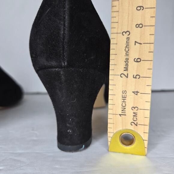 Ros Hommerson Women's Black Suede Square-Toe Heels - Size 9.5N - Picture 6 of 12
